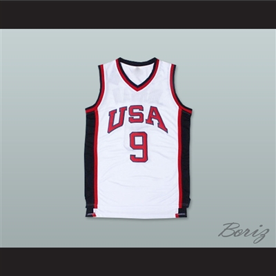 mens michael jordan jersey 9 usa basketball team dream team white red  basketball swingman edition shirt