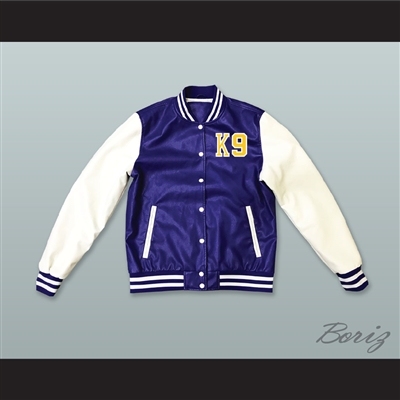 Air Bud K9 Timberwolves Blue and White Lab Leather Varsity Letterman ...