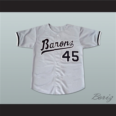 #45 Barons White Pinstripe Jersey