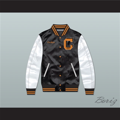 Cochise Cooley High School Black/ White Varsity Letterman Satin Bomber ...