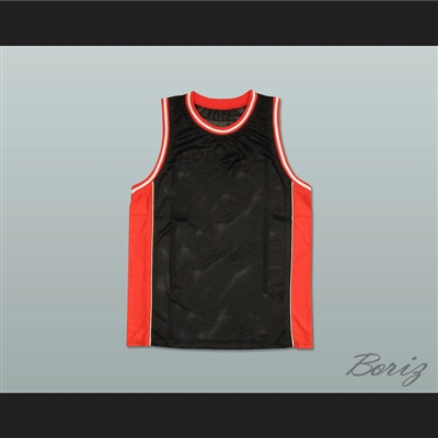  Pullonsy Men's Black/Red Blank Basketball Jersey Mesh