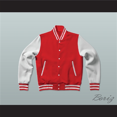 Nutso High School Basketball Red Wool and White Lab Leather